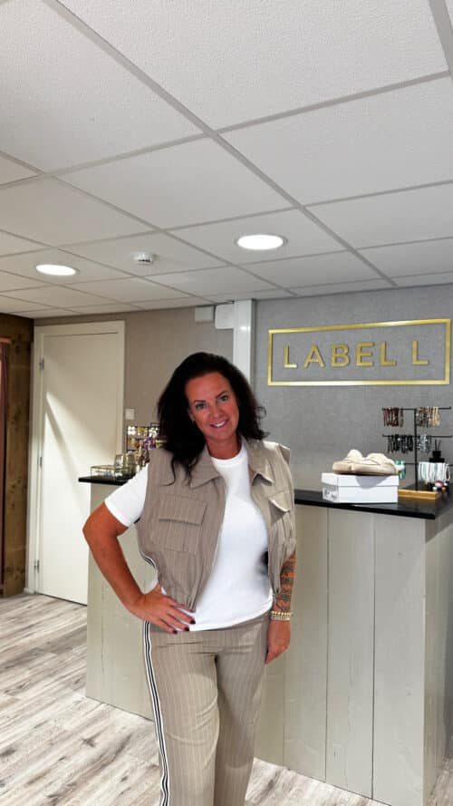 Gilet stripe beige azzurro