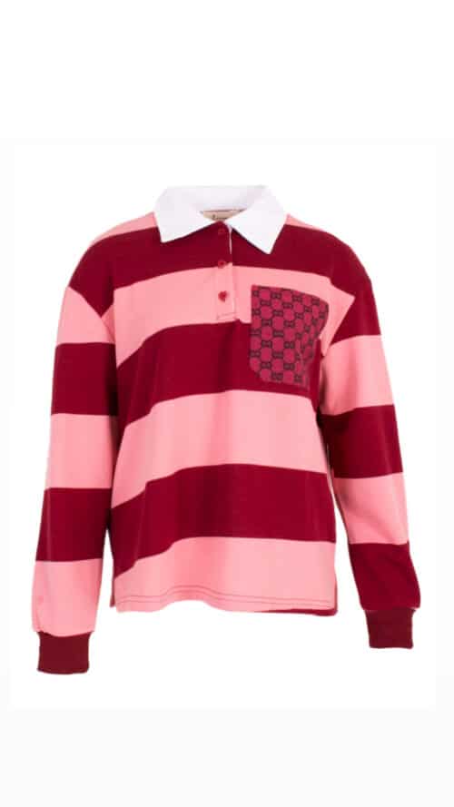 Polo sweater Stripe pink