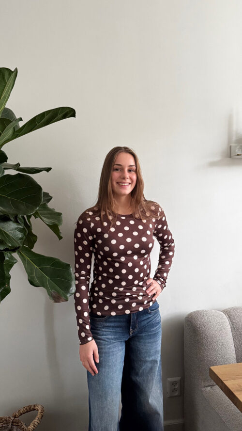 Top Alice dots brown azzurro-tops Label-L