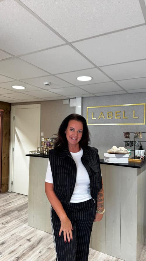 broek stripe black azzurro