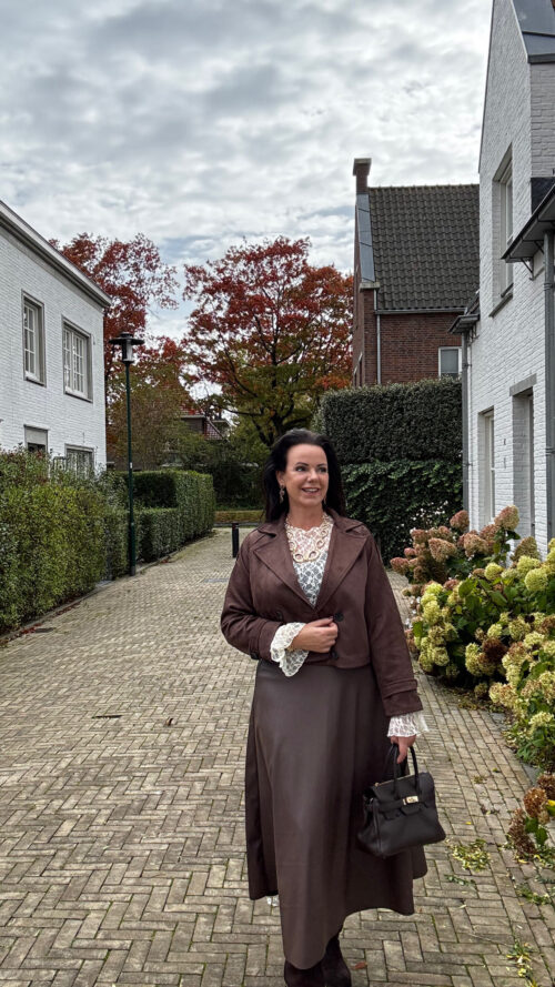 leaterlook rok brown triple nine-rokken Label-L