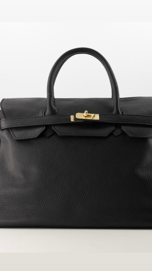 leren tas birdie Big black label-l-tassen Label-L